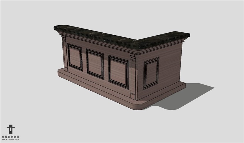 SketchUp桌子模型草图大师接待桌3D模型Reception Counter-009