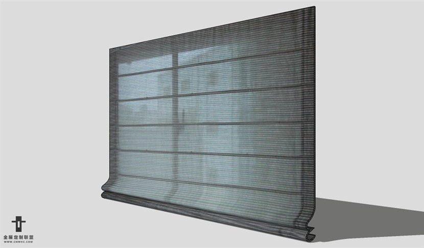 SketchUp窗帘模型草图大师窗帘3D模型Roman Blind-008