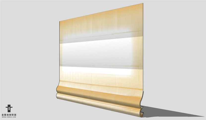 SketchUp窗帘模型草图大师窗帘3D模型Roman Blind-019