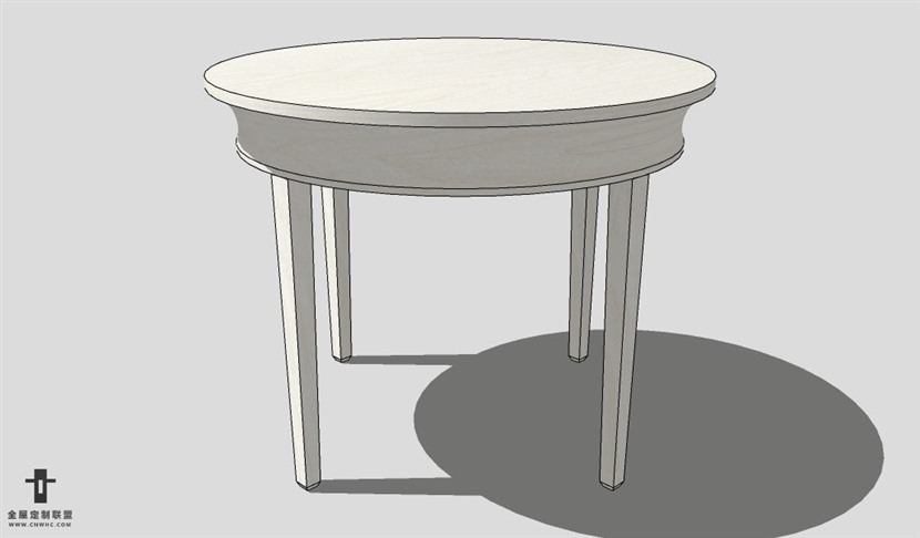 SketchUp桌子模型草图大师圆餐桌模型Round table--010