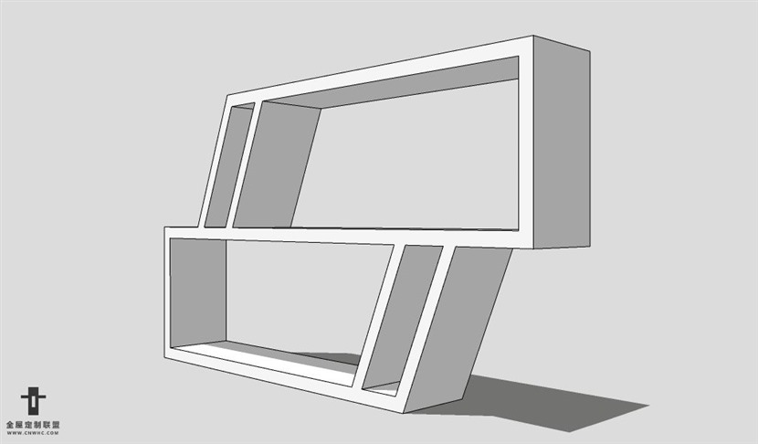 SketchUp置物架模型草图大师层板架3D模型Shelf-003