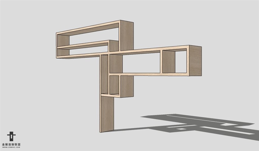 SketchUp置物架模型草图大师层板架3D模型Shelf-004