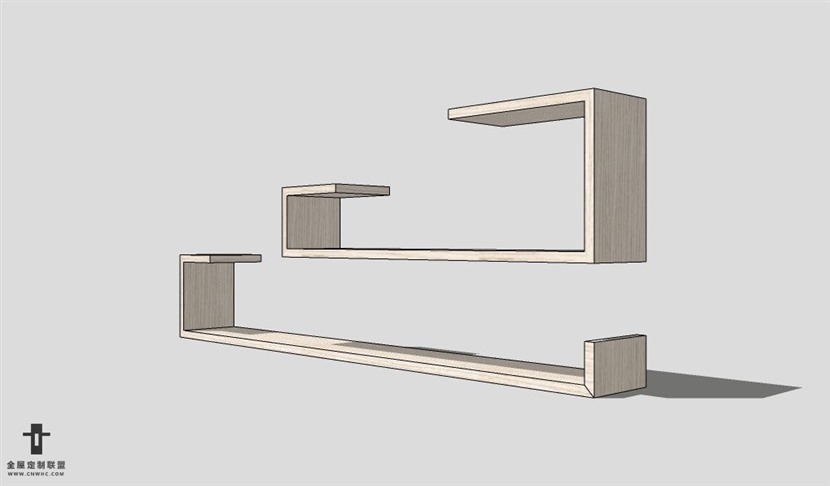 SketchUp置物架模型草图大师层板架3D模型Shelf-005