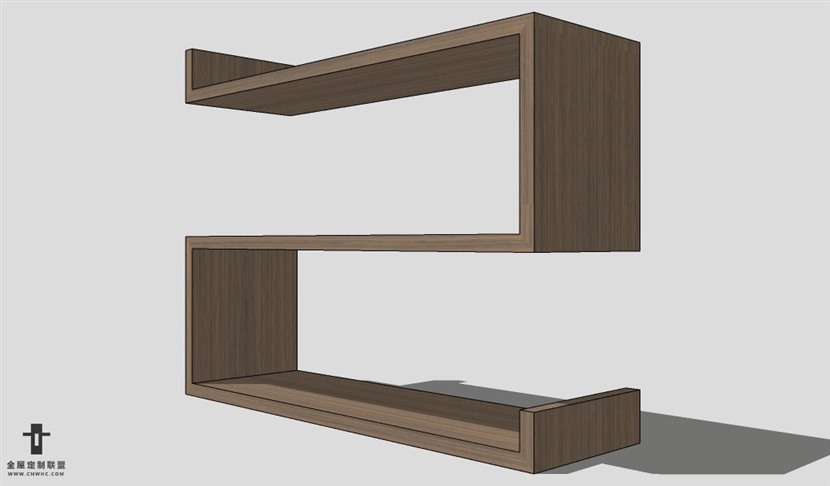 SketchUp置物架模型草图大师层板架3D模型Shelf-006