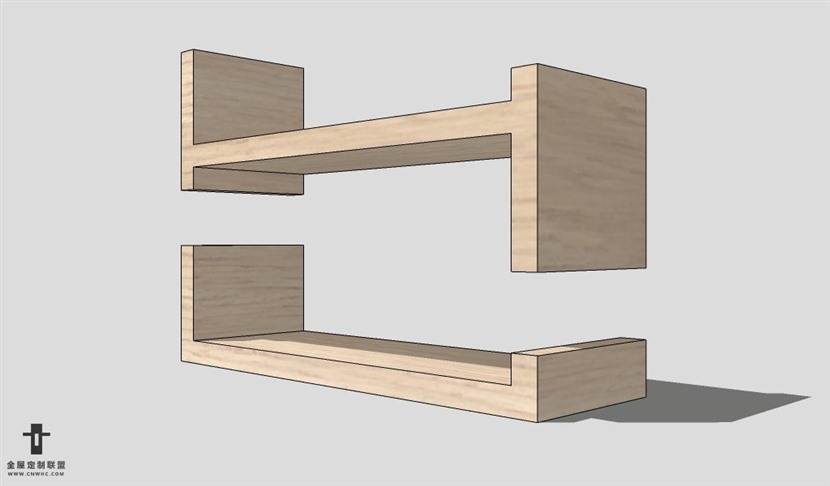 SketchUp置物架模型草图大师层板架3D模型Shelf-008