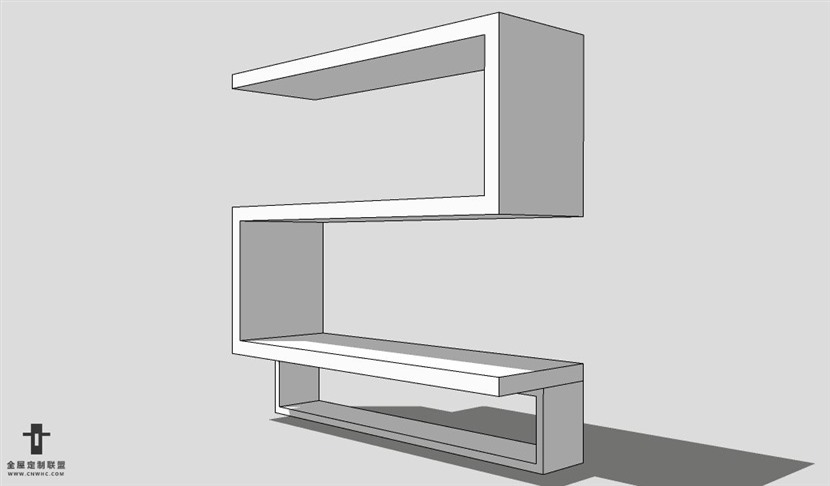 SketchUp置物架模型草图大师层板架3D模型Shelf-009