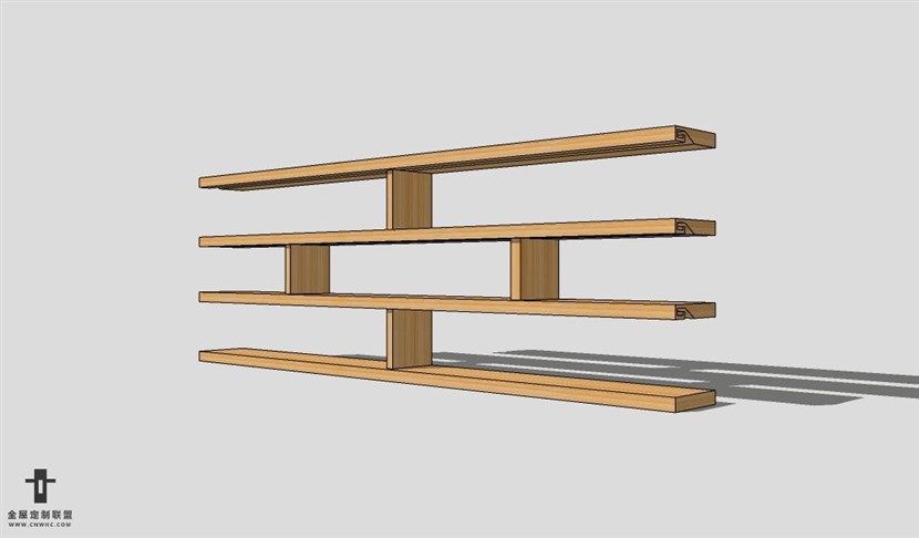 SketchUp置物架模型草图大师层板架3D模型Shelf-012