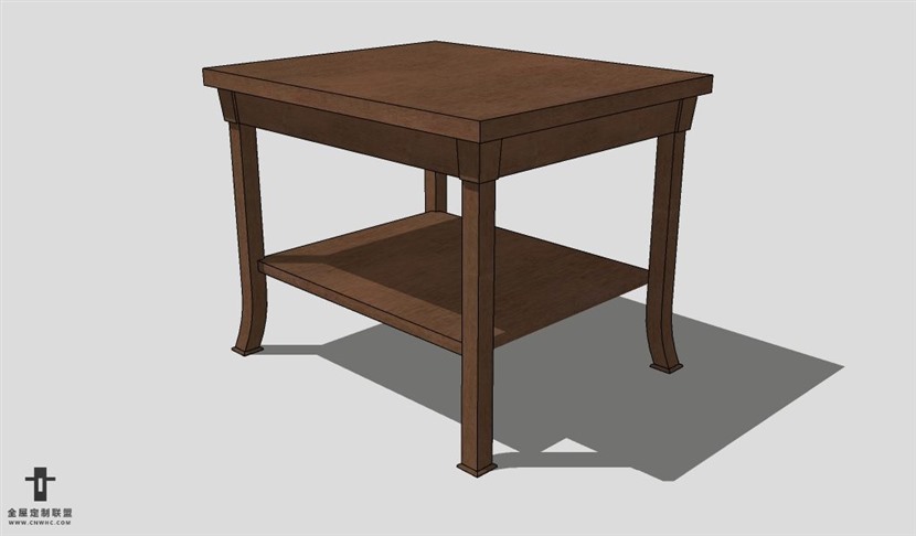 SketchUp边几模型草图大师边方几3D模型Sideboard-006