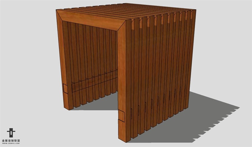 SketchUp边几模型草图大师边方几3D模型Sideboard-023