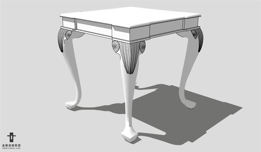 SketchUp边几模型草图大师边方几3D模型Sideboard-025