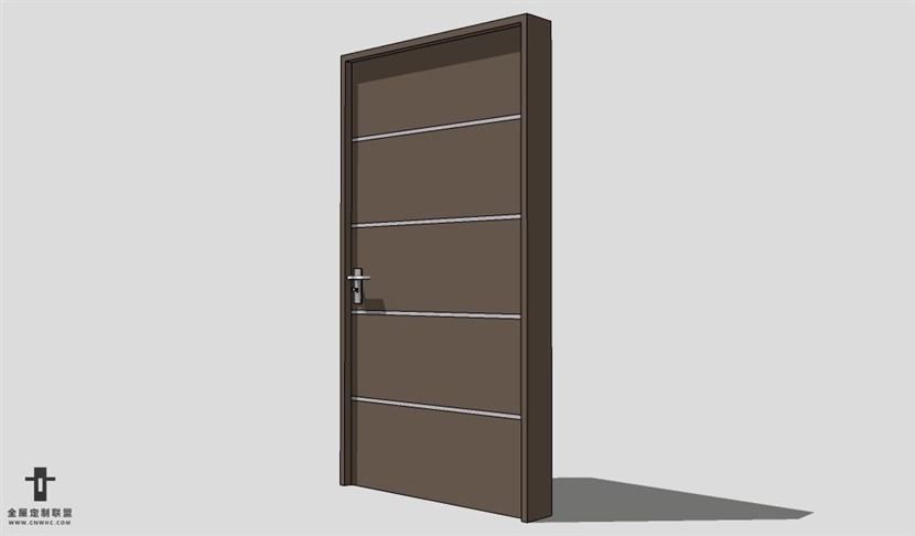 SketchUp单开门模型草图大师单开门3D模型Single Door-001