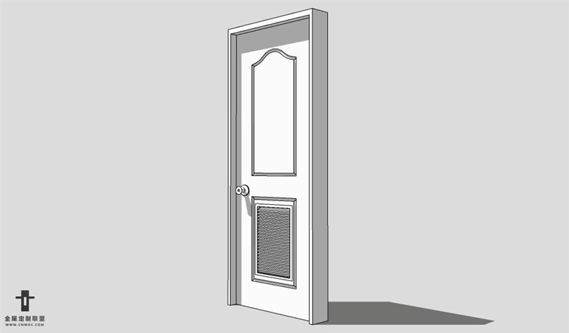 SketchUp单开门模型草图大师单开门3D模型Single Door-003