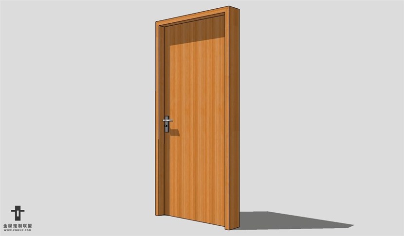 SketchUp单开门模型草图大师单开门3D模型Single Door-008