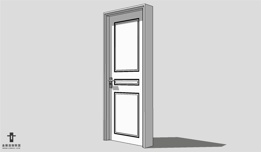 SketchUp单开门模型草图大师单开门3D模型Single Door-009