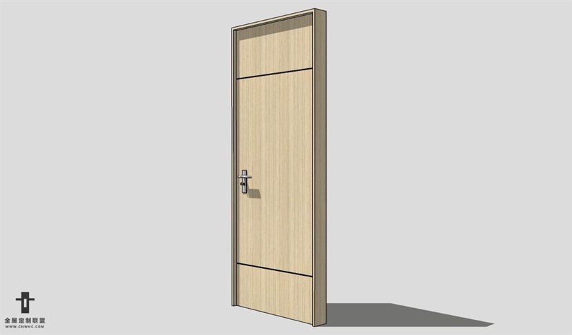 SketchUp单开门模型草图大师单开门3D模型Single Door-012