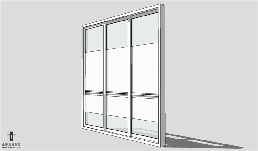 SketchUp滑门模型草图大师单移门3D模型Sliding Door-005