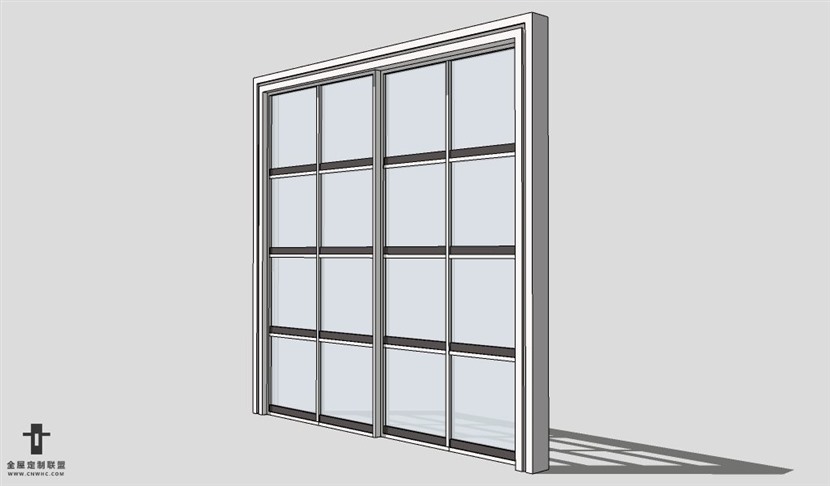 SketchUp滑门模型草图大师单移门3D模型Sliding Door-006