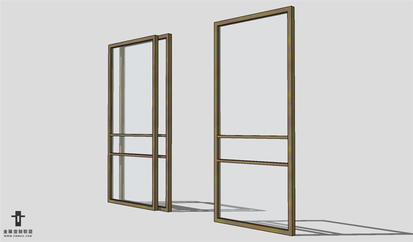 SketchUp滑门模型草图大师单移门3D模型Sliding Door-008