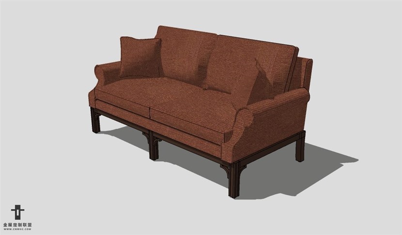 SketchUp沙发模型草图大师长形沙发模型Sofa-001