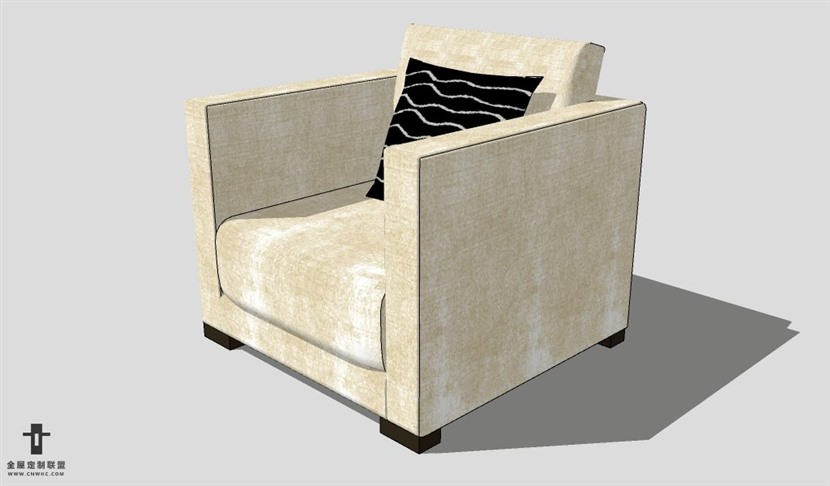 SketchUp沙发模型草图大师单人沙发模型Sofa-002