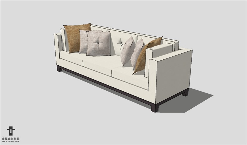 SketchUp沙发模型草图大师长形沙发模型Sofa-006