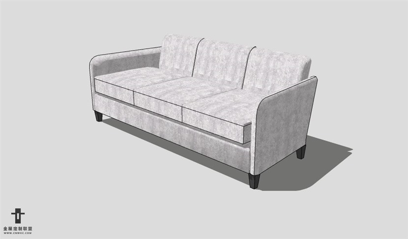 SketchUp沙发模型草图大师长形沙发模型Sofa-013