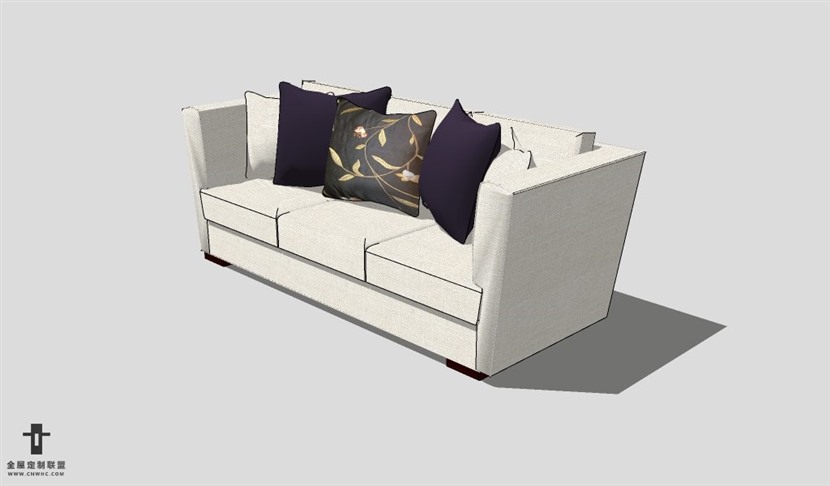 SketchUp沙发模型草图大师长形沙发模型Sofa-015