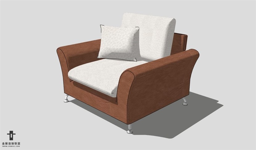 SketchUp沙发模型草图大师单人沙发模型Sofa-017