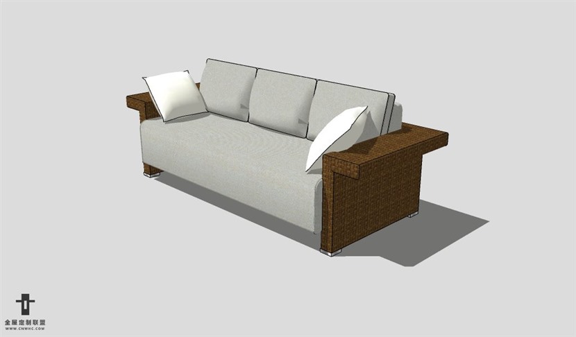 SketchUp沙发模型草图大师长形沙发模型Sofa-025