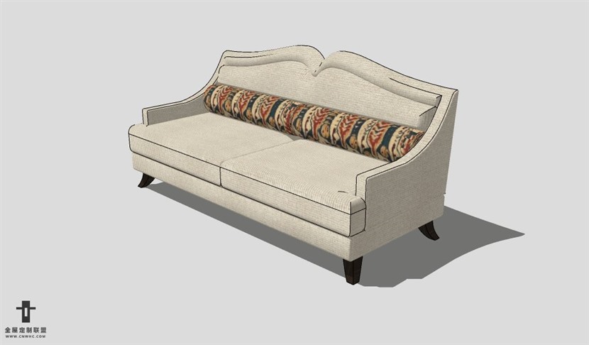 SketchUp沙发模型草图大师长形沙发模型Sofa-046