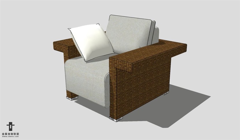 SketchUp沙发模型草图大师单人沙发模型Sofa-049