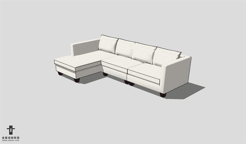 SketchUp沙发模型草图大师L型沙发模型Sofa-002