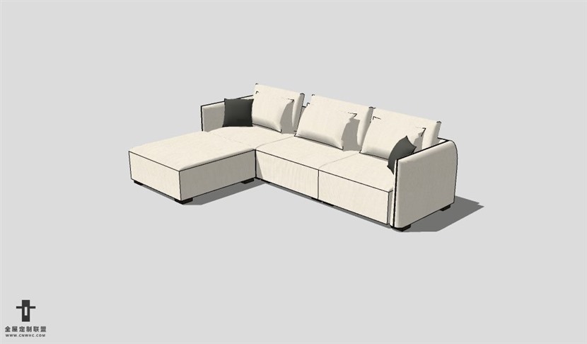 SketchUp沙发模型草图大师L型沙发模型Sofa-003