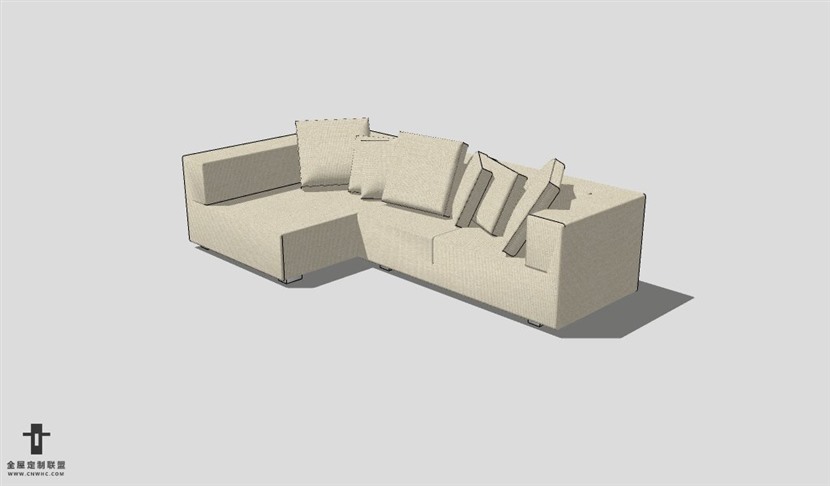 SketchUp沙发模型草图大师L型沙发模型Sofa-004