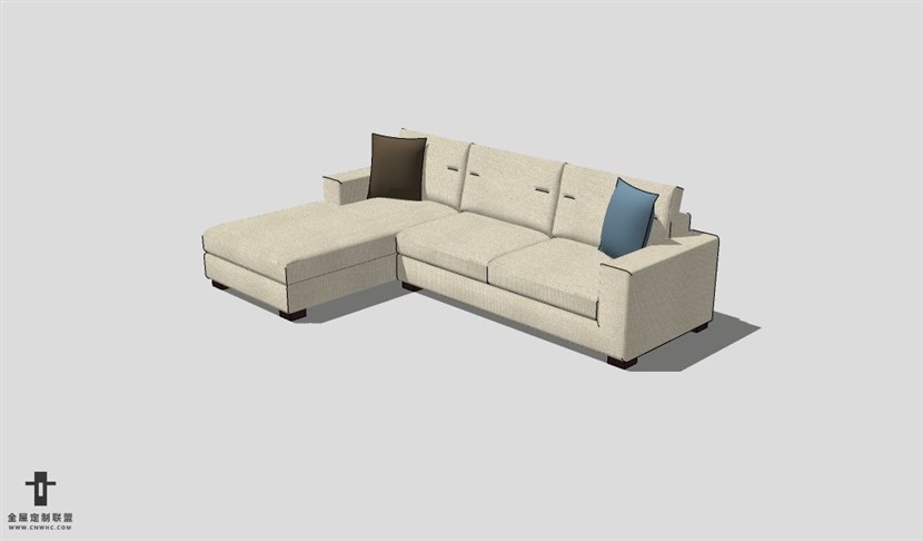 SketchUp沙发模型草图大师L型沙发模型Sofa-005