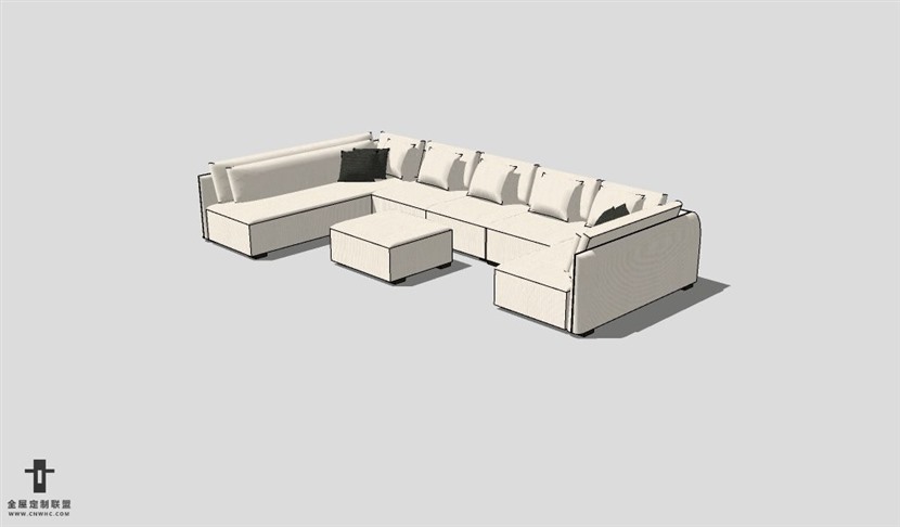 SketchUp沙发模型草图大师L型沙发模型Sofa-006