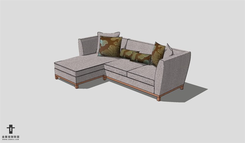 SketchUp沙发模型草图大师L型沙发模型Sofa-007