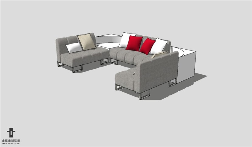 SketchUp沙发模型草图大师L型沙发模型Sofa-012