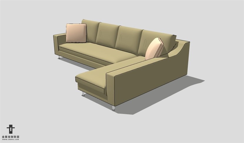 SketchUp沙发模型草图大师L型沙发模型Sofa-015