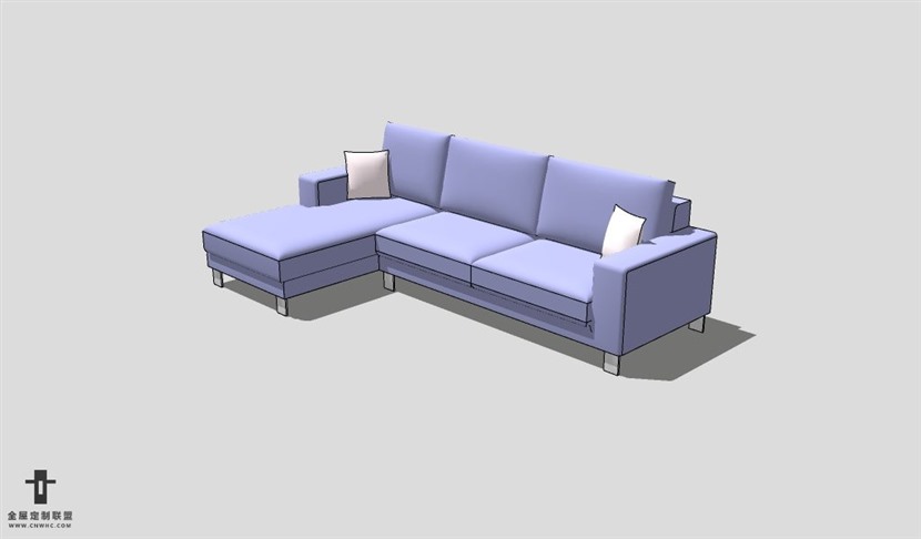 SketchUp沙发模型草图大师L型沙发模型Sofa-016