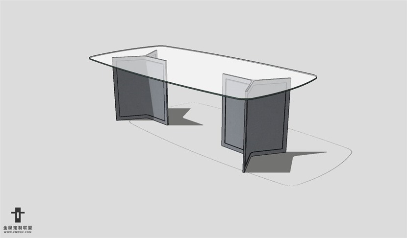 SketchUp桌子模型草图大师长餐桌模型table--003