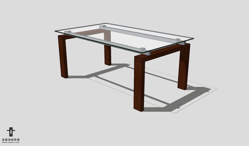 SketchUp桌子模型草图大师长餐桌3D模型table--008