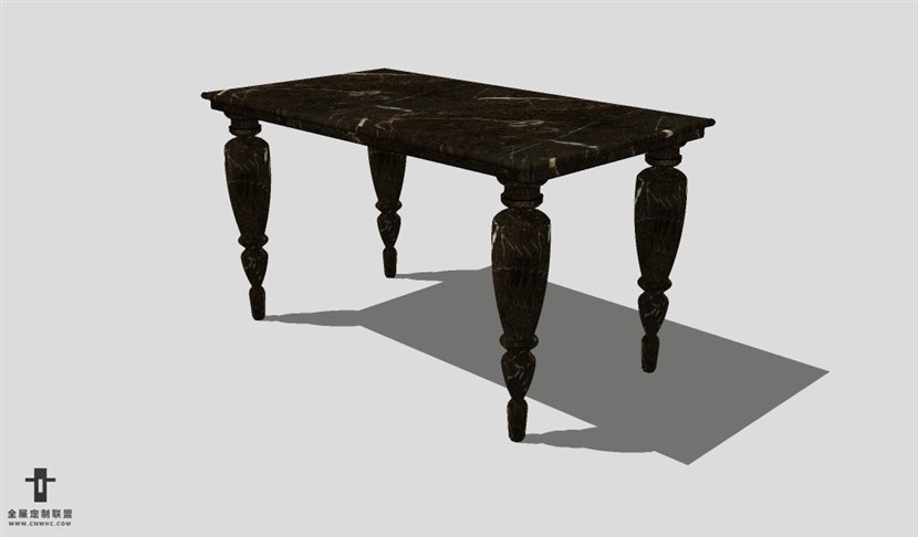 SketchUp桌子模型草图大师长餐桌3D模型table--012