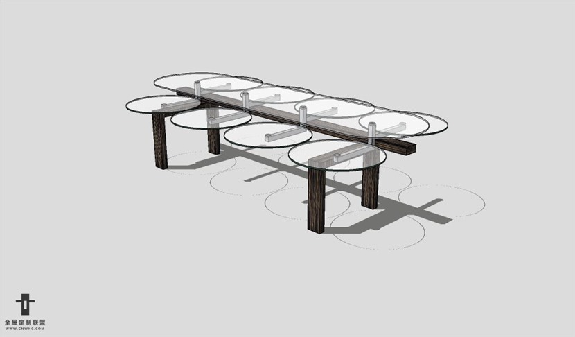 SketchUp桌子模型草图大师长餐桌3D模型table--015