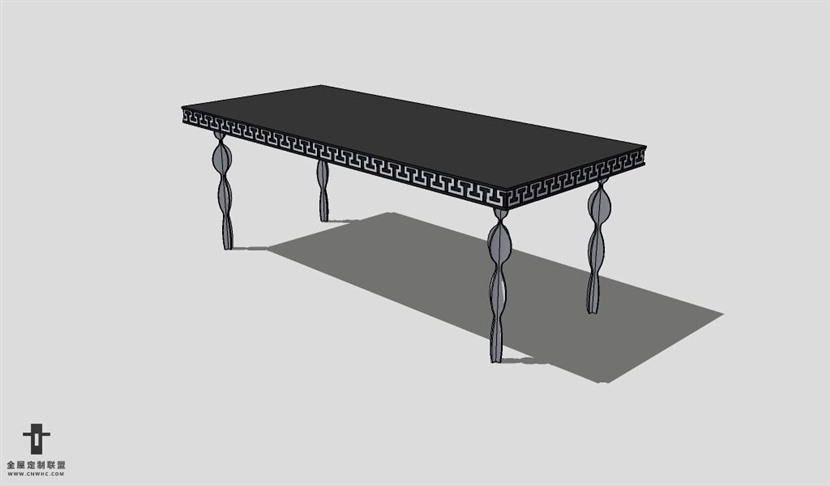 SketchUp桌子模型草图大师长餐桌3D模型table--016