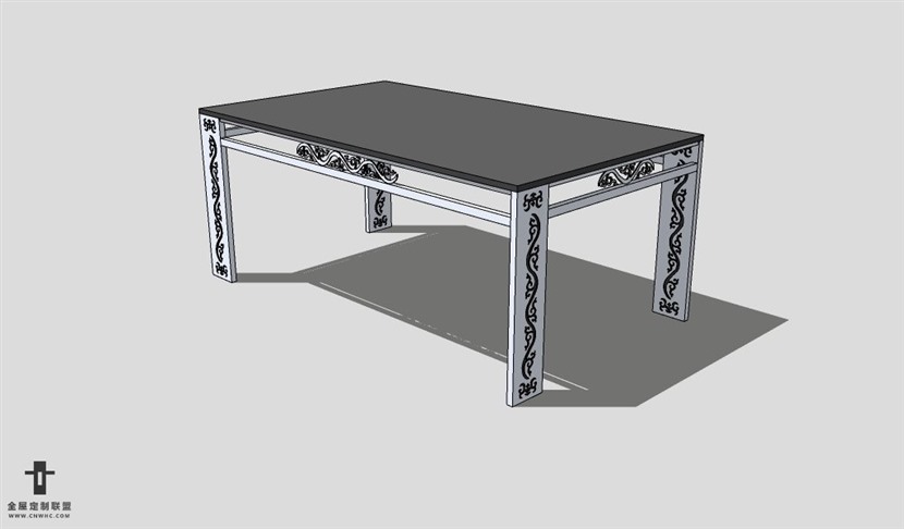 SketchUp桌子模型草图大师长餐桌3D模型table--019