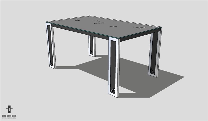 SketchUp桌子模型草图大师长餐桌3D模型table--024