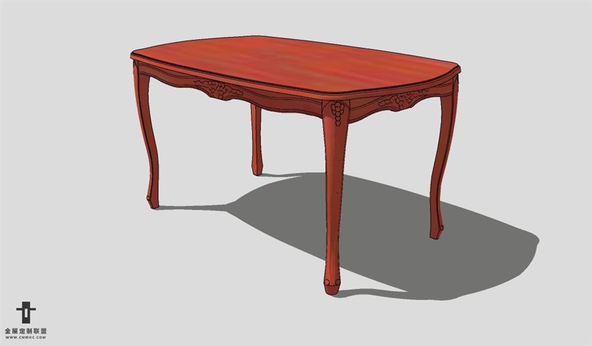 SketchUp桌子模型草图大师长餐桌3D模型table--027