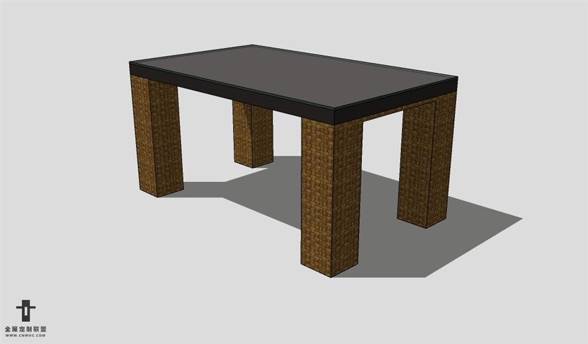 SketchUp桌子模型草图大师长餐桌3D模型table--032