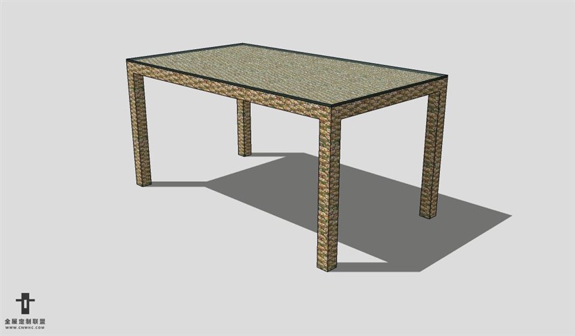 SketchUp桌子模型草图大师长餐桌3D模型table--033